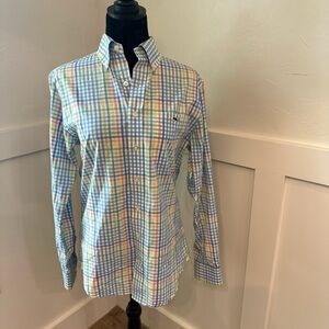 Vineyard Vines Blue and Yellow Plaid Shirt